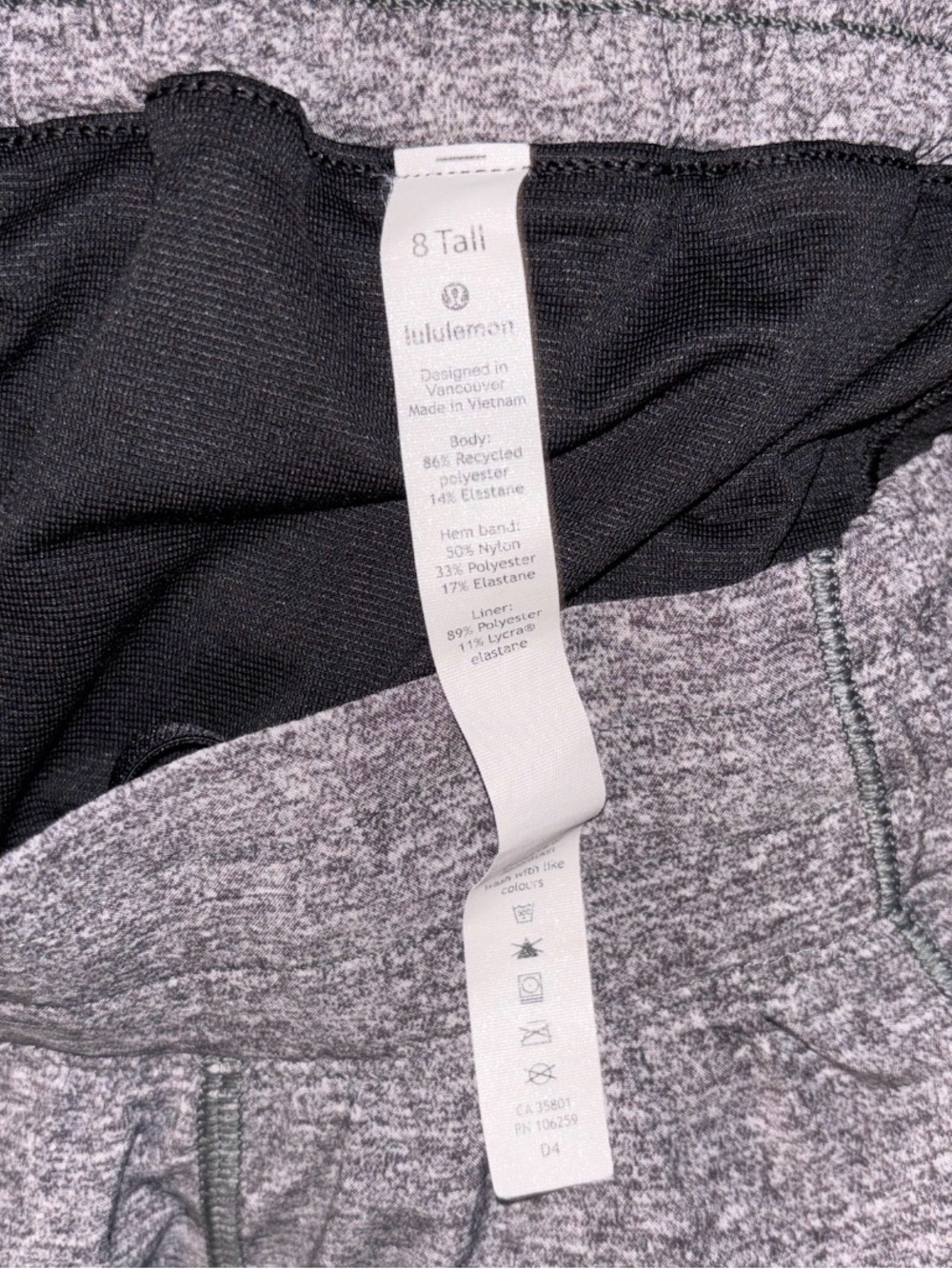 Lululemon Hotty Hot Low-Rise Lined Short, 2.5” HEATHER LUX MULTI BLACK NWOT SZ 8 - Picture 15 of 16